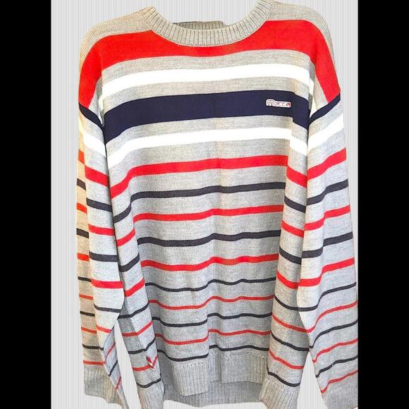 Vintage Mecca USA Mens Sweater Sz XXL Grey Crewneck Orginal Y2k 90s Streetwear - Picture 5 of 8